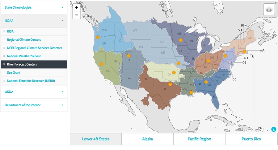 Climate Resilience Map for the Climate Resilience Toolkit