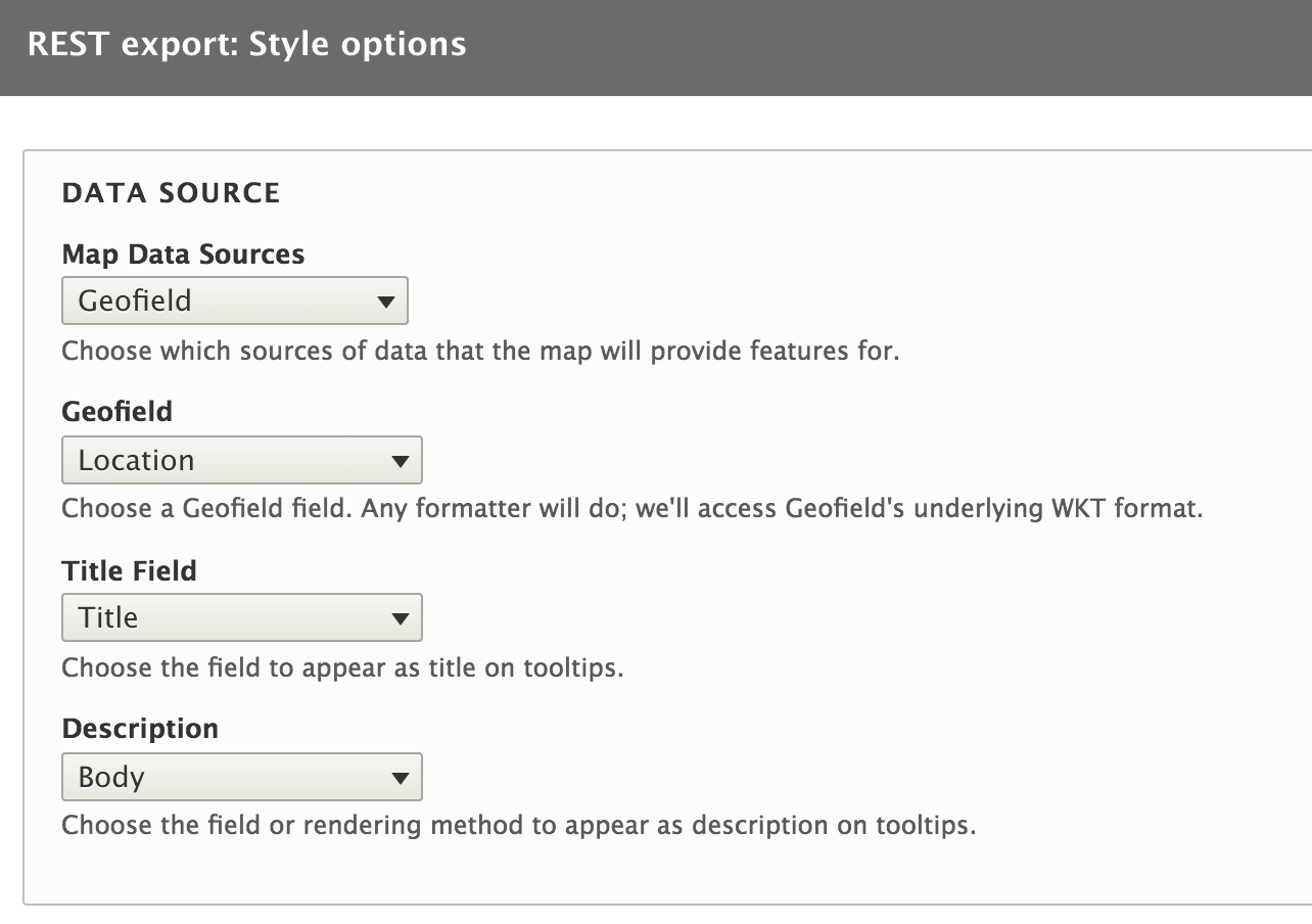 Drupal end point settings